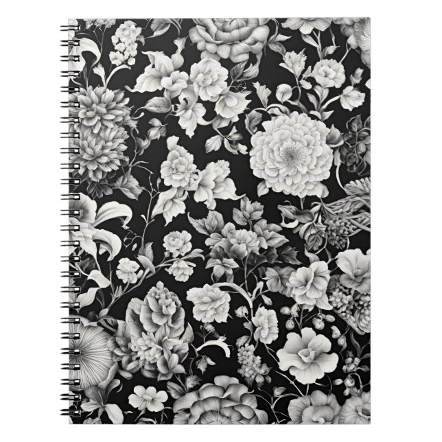 Cuaderno Bloom nocturno: una floral oscura (Frente)