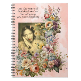 Cuaderno "Blooming all Along" cita chica bonito y flores