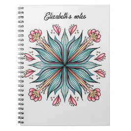 Cuaderno Blooms de primavera: nombre floral geométrico