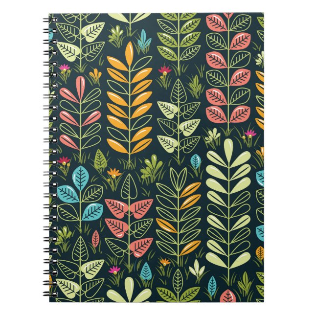 Cuaderno Blooms Eternos: Elegancia floral dibujada a mano (Frente)