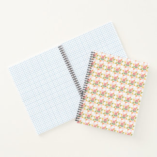 Cuaderno Bloque de colcha de flor roja pequeña