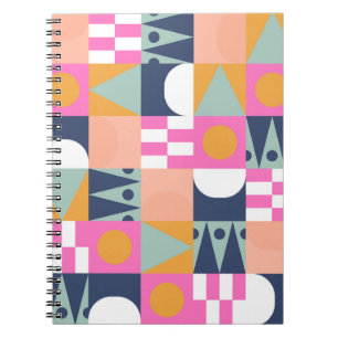Cuaderno Bloque de color africano, patrón geométrico.