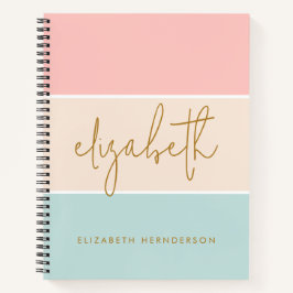 Cuaderno Bloque de color lindo Pastel de banda azul rosa am