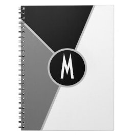 Cuaderno Bloque de color minimalista negro y blanco con mon
