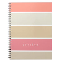 Bloque de color Rubor y Peach Monogramado Girly