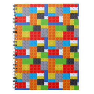 Cuaderno Bloque de construcción naranja amarillo verde azul