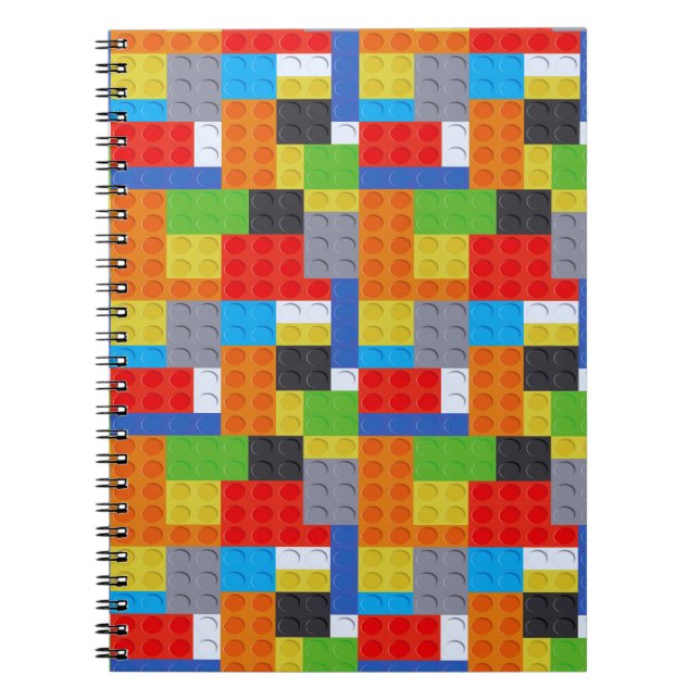 Cuaderno Bloque de construcción naranja amarillo verde azul (Frente)
