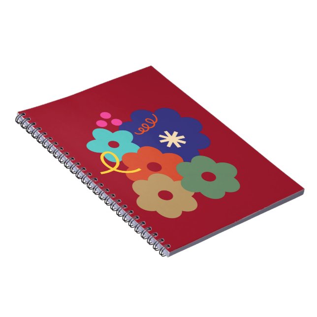 Cuaderno Bloque de diseño de flor de color (Lado Derecho)