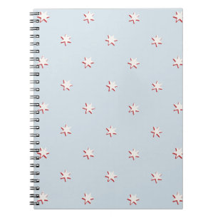 Cuaderno Bloque de Estrella Pequeña Impreso, Rojo Blanco y