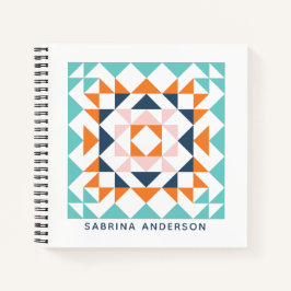 Cuaderno Bloque de tejido geométrico moderno y colorido per