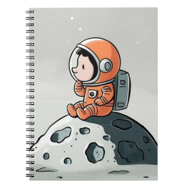 Cuaderno BLOQUEO DE FOTO DE ASTRONAUT ON MOON Spiral (Frente)