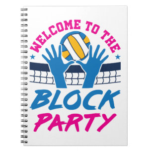 Cuaderno Bloqueo medio de voleibol bienvenido al Fiesta de 