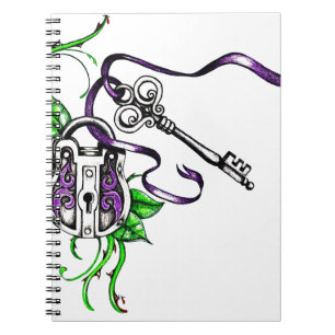Cuaderno Bloqueo violeta y diseño de clave