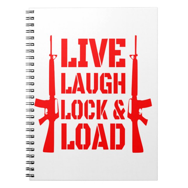 Cuaderno Bloqueo y carga de Live Laugh #USAPatriotGraphics  (Frente)