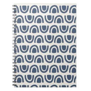 Cuaderno Bloques de Arco Orgánico Modernos Patrón Crema Azu