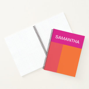 Cuaderno Bloques de color rosa intenso y naranja