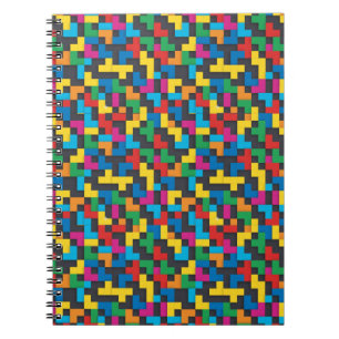 Cuaderno Bloques Retro Tetris Patrón Continuo