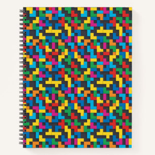 Cuaderno Bloques Retro Tetris Patrón Continuo
