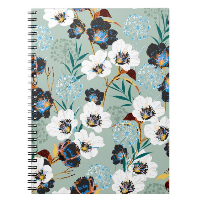 Cuaderno Blossom Patrón Floral Vintage Botánico (Frente)