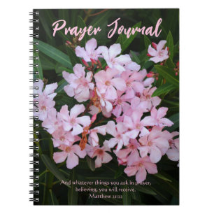 Cuaderno Blossoms de flores rosadas Boletín de plegarias