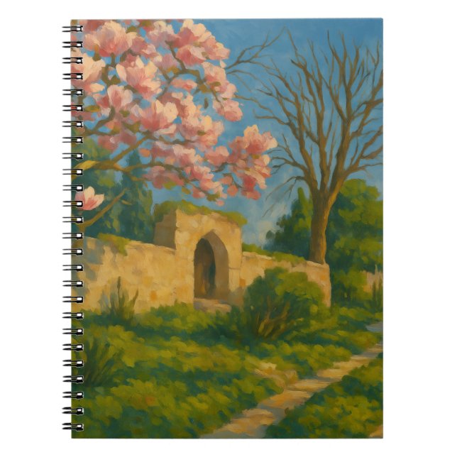 Cuaderno Blossoms gemelos - Pintado de senderos de jardín t (Frente)