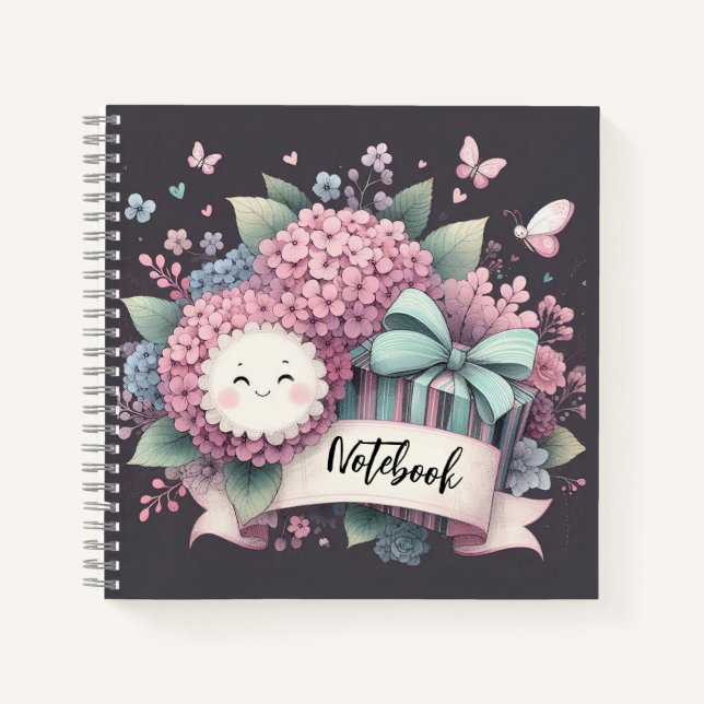 Cuaderno Blossoms sonrientes - Cuto de regalo floral para K (Anverso)