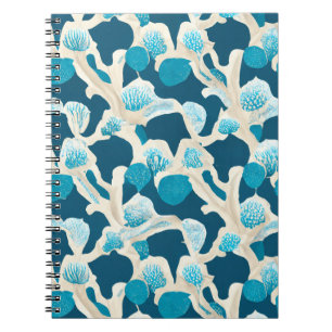 Cuaderno Blue Abstract Ocean Floor Patrón costero