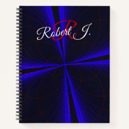 Cuaderno Blue Accent Clover Leaf Geometric Spiral Notebook