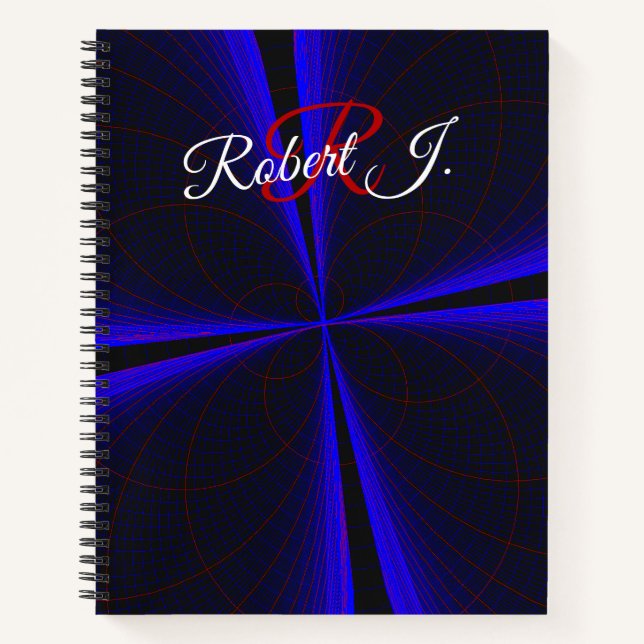 Cuaderno Blue Accent Clover Leaf Geometric Spiral Notebook (Anverso)