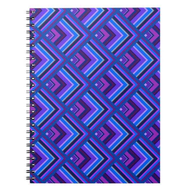 Cuaderno Blue and purple stripes scale pattern (Frente)