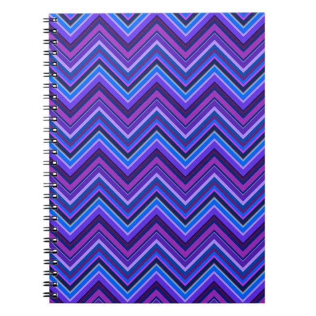Cuaderno Blue and purple zigzag stripes (Frente)