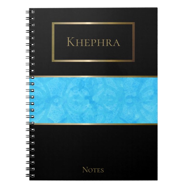 Cuaderno Blue Batik Simple Watercolor Name (Frente)