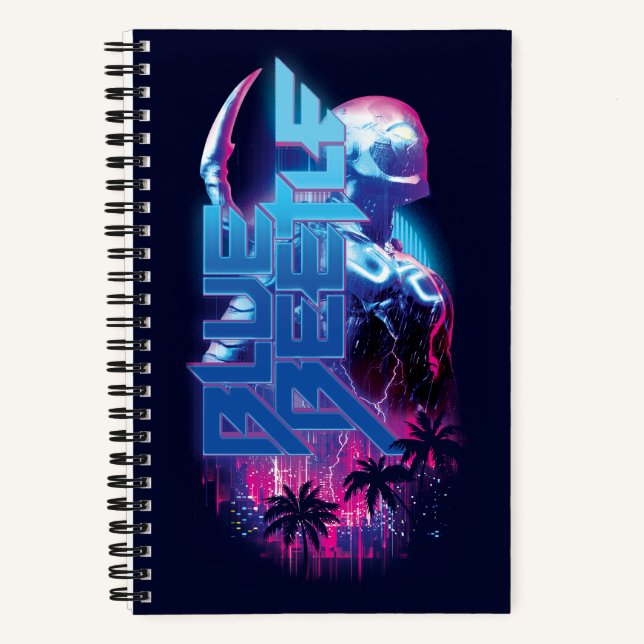Cuaderno Blue Beetle Retrowave City Lights (Anverso)