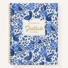Cuaderno Blue Bird and Heart Illustrated Gratitude Journal