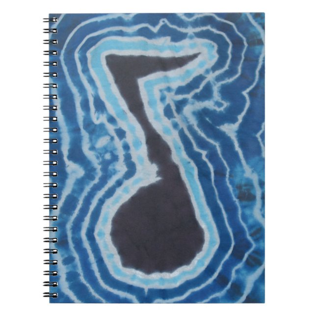 Cuaderno Blue Black Love Music Note Tie Dye (Frente)