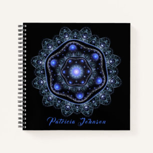 Cuaderno Blue Black Verde azulada Brillo de encaje Boho Man