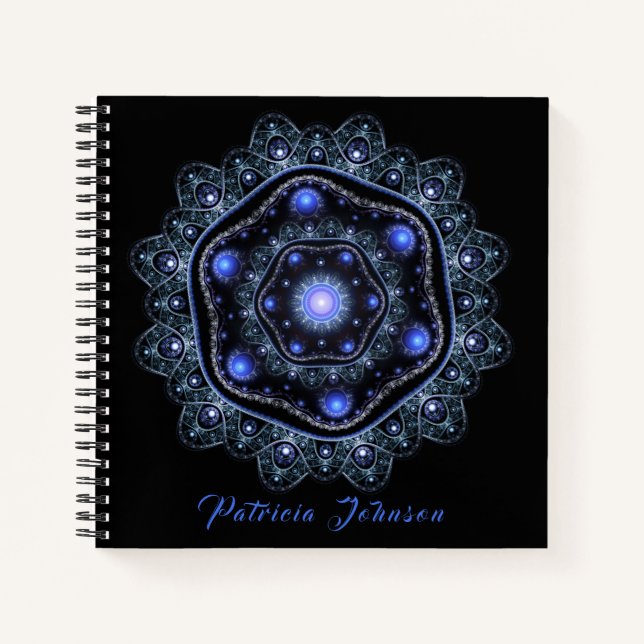 Cuaderno Blue Black Verde azulada Brillo de encaje Boho Man (Anverso)