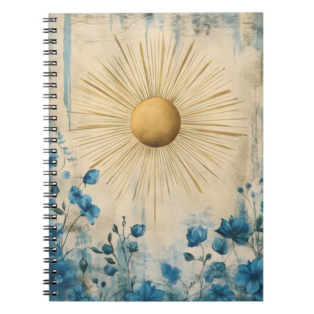 Cuaderno Blue Boho Sunshine" (o a veces "Boho Sun Blue") (Frente)