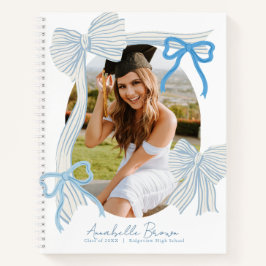 Cuaderno Blue Bows Photo Graduation Guest Book