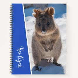 Cuaderno Blue Boys Custom Name Quokka en la playa