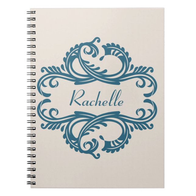 Cuaderno Blue Chic Damask Notebook (Frente)