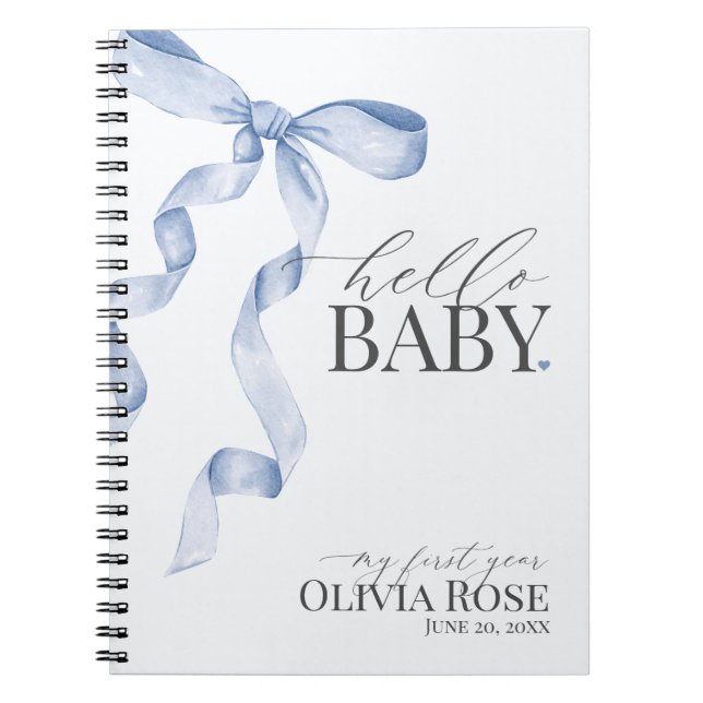 Cuaderno Blue Coquette Bow Chica Baby Gito My First Year (Frente)