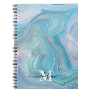 Cuaderno Blue Crystal Marble Iridescent Agate 