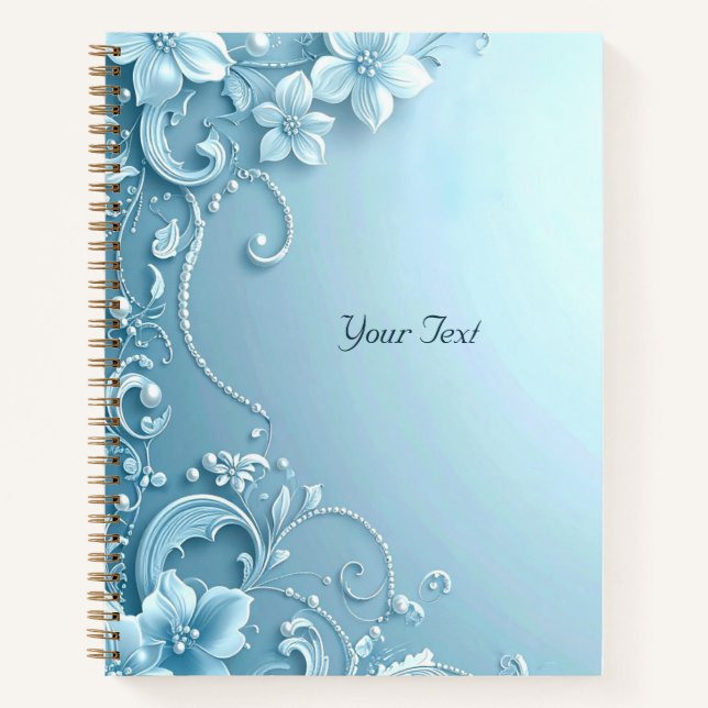 Cuaderno Blue Decorative Floral Notebook (Anverso)