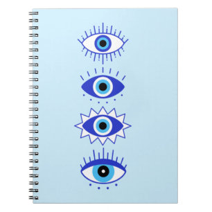 Cuaderno Blue Evil Eyes Energy Meditation Hamsa Mystical