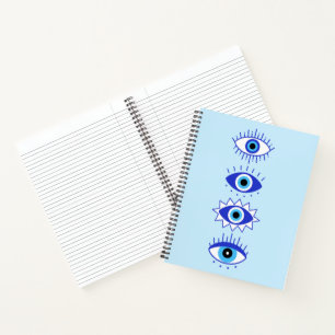 Cuaderno Blue Evil Eyes Energy Meditation Hamsa Mystical 