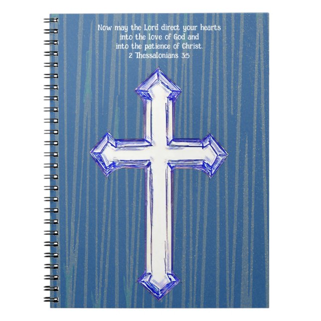 Cuaderno Blue Faith Cross Bible Verse Journal (Frente)