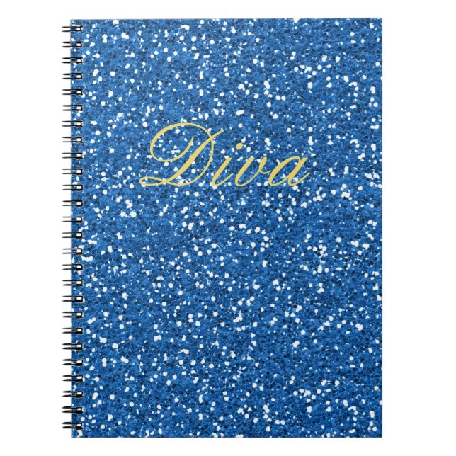 Cuaderno Blue Faux Purpurina Diva (Frente)