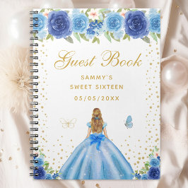 Cuaderno Blue Floral Blonde Hair Princess Sweet 16