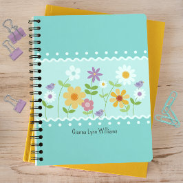 Cuaderno Blue Floral Botanical Monogrammed